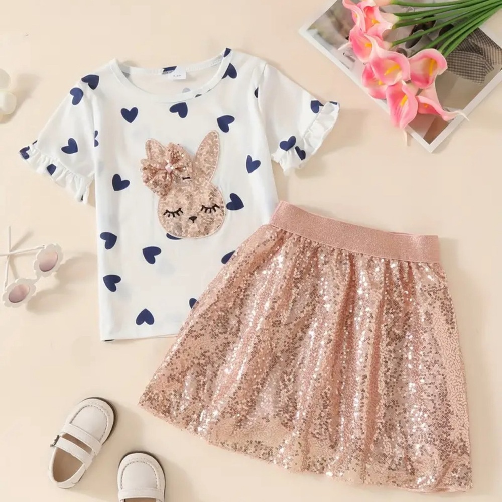 EASTER GIRLS SKIRT SET WITH SEQUINS
(Rabbit)